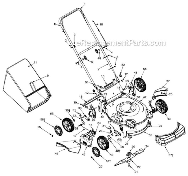 Page A Diagram and Parts List for 11A-435D755  Yard Man Lawn Mower